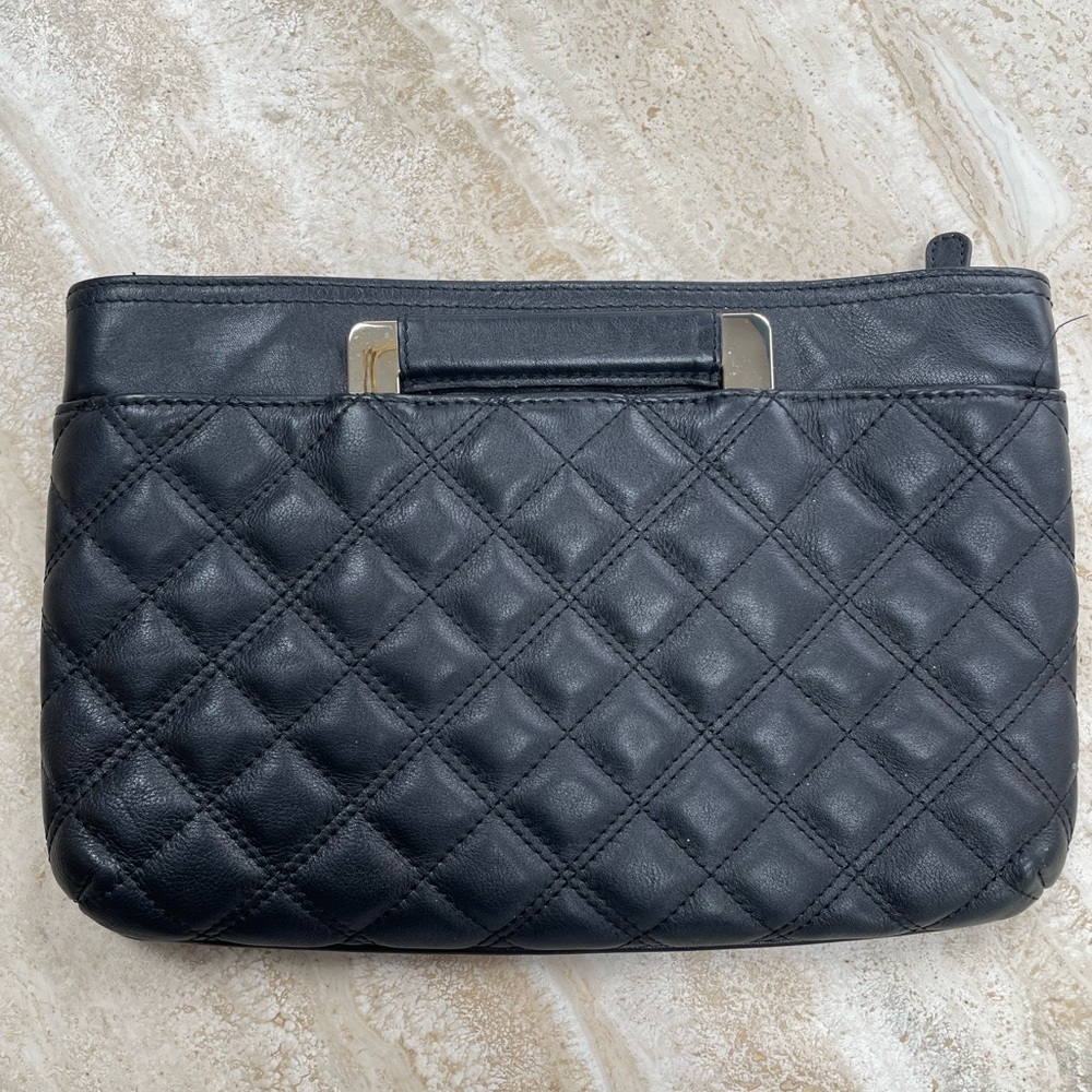 Trouvé black quilted clutch